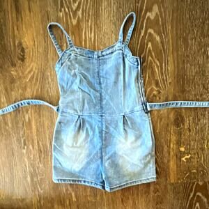 AG Adriano Goldschmied Girls' Hattie Denim Romper Size S Casual